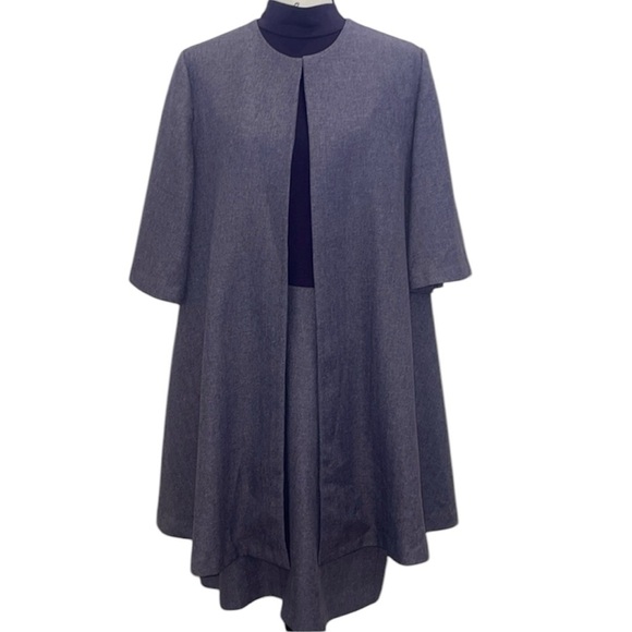 Coldwater Creek Dress and Cover Set Mock Turtleneck Long Sleeve Tweed Size 16 - Picture 2 of 16